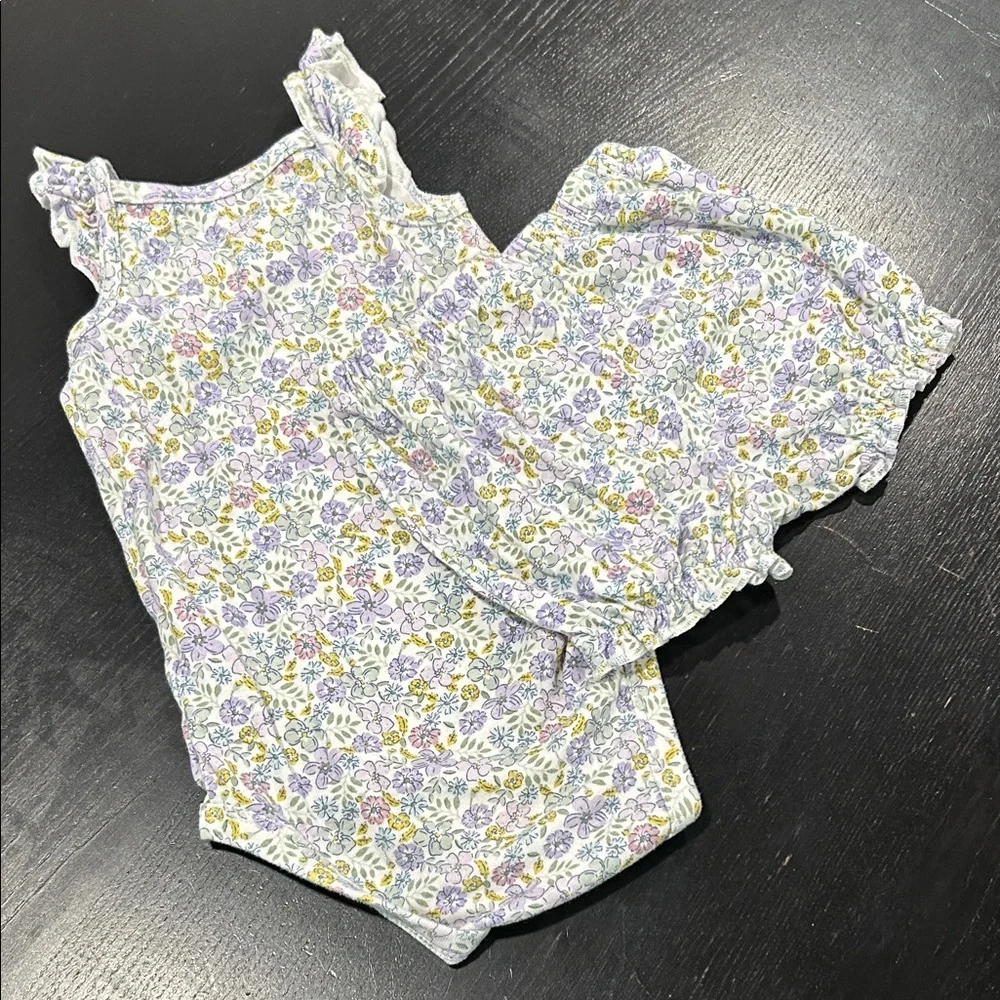Carter's Purple and Yellow Floral Diaper Cover Set